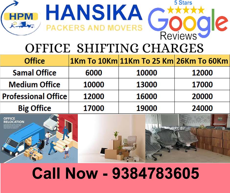Hansika Office Shifting Charges